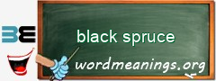 WordMeaning blackboard for black spruce